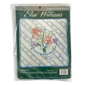 Elsa Williams New In Package 12" x 12" Blue Aspen Pillow Cross Stitch Kit 02046